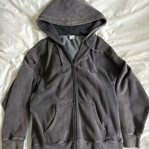 Gray Hooded Zip-Up Sweatshirt from TNA